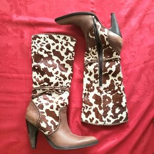 Gianni Bini Cowhide Western Heel Boots size 7M